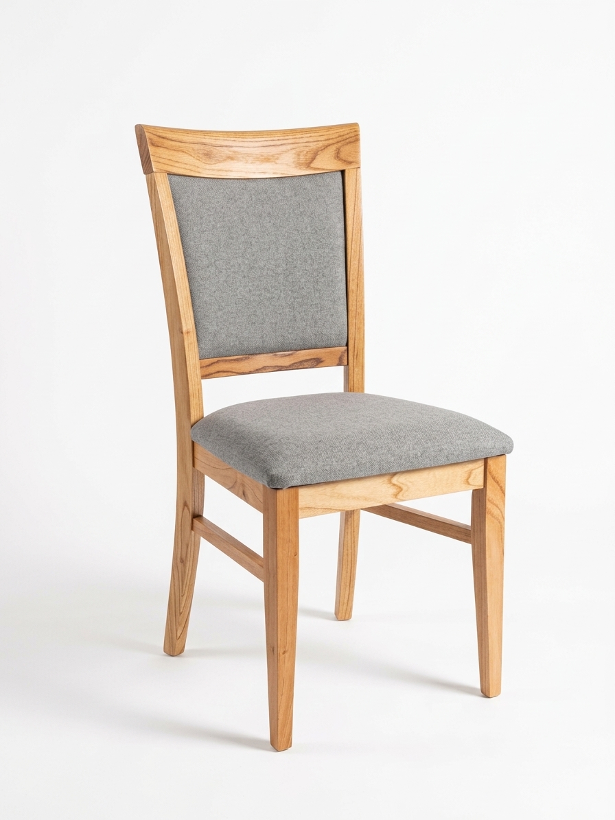 Juego 6 sillas bouclé madera