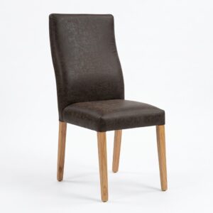 Silla Caon Curva Cuerotex Chocolate